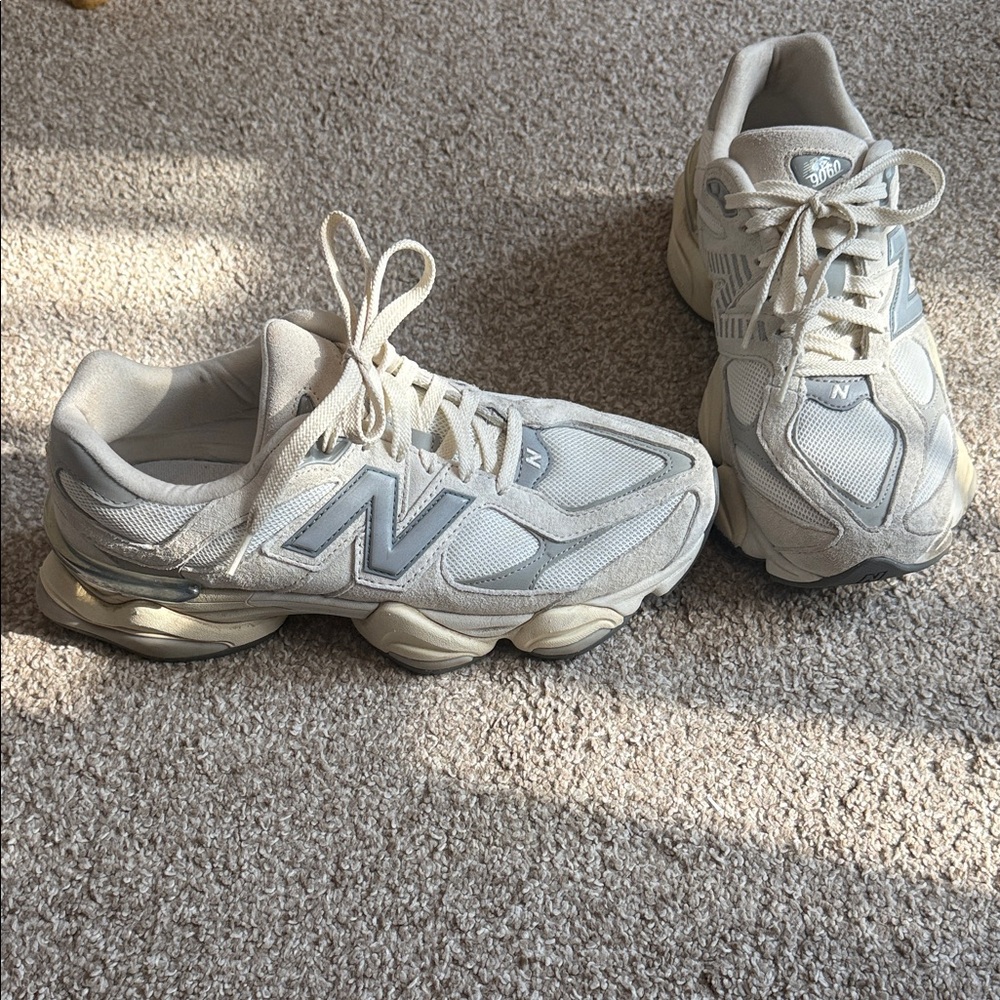 New Balance 9060 Women's Beige and Gray sneakers